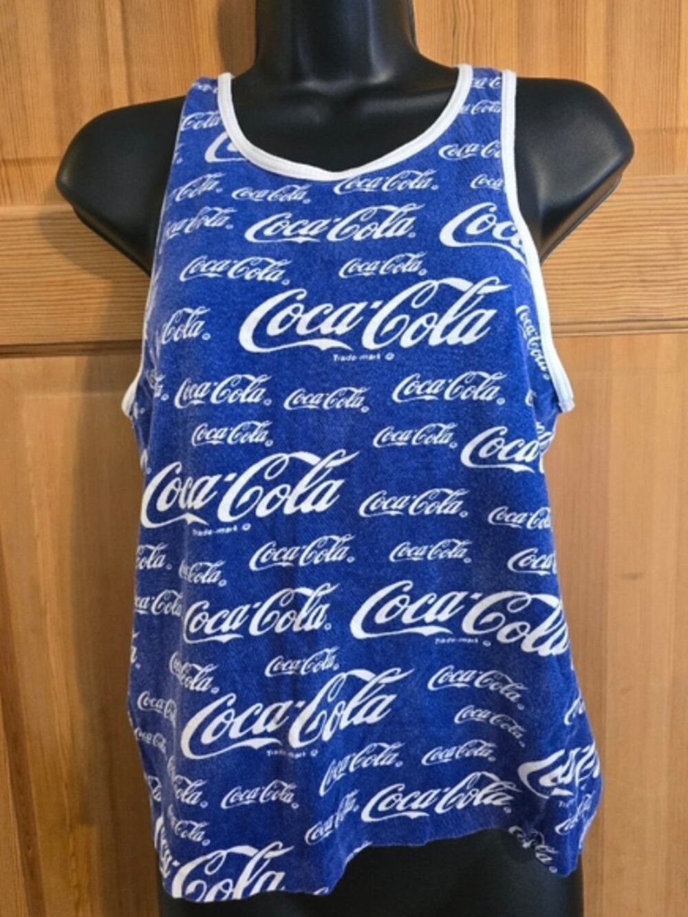 Vintage Coca-Cola Blue and White Tank Top